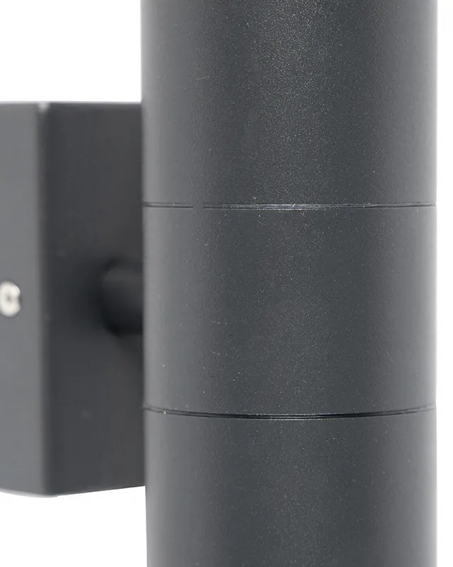 Lampada da parete per esterni grigio scuro 2 luci IP44 - Duo