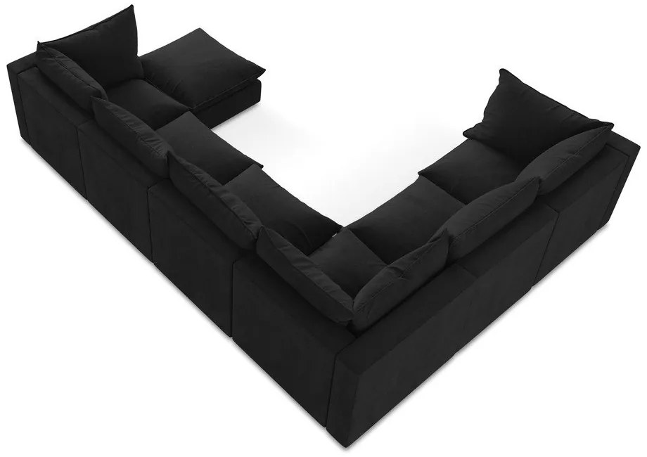 Divano angolare nero (con penisola a sinistra/a U) Manao – Makamii