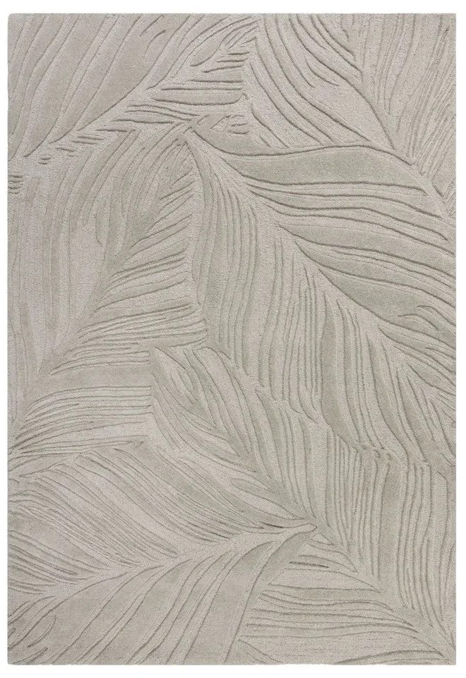 Tappeto in lana grigio chiaro 200x290 cm Lino Leaf - Flair Rugs