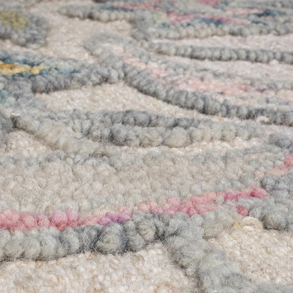 Tappeto color crema in lana tessuto a mano 120x170 cm Tania Floral – Flair Rugs