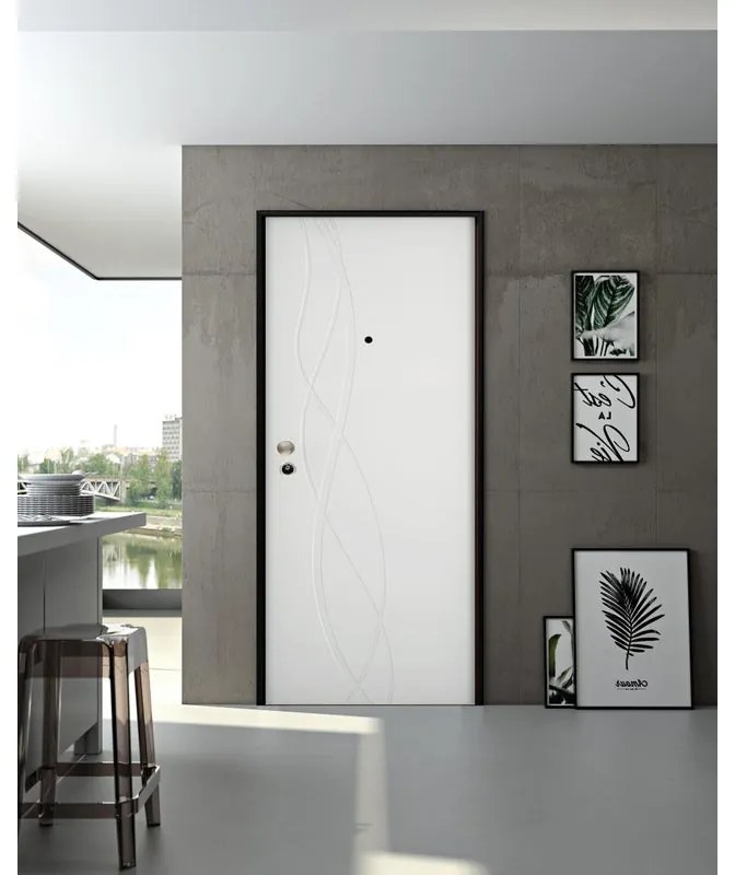 Pannello per porta blindata laccato bianco L 93  x H 213 cm, Sp 6 mm apertura sinistra