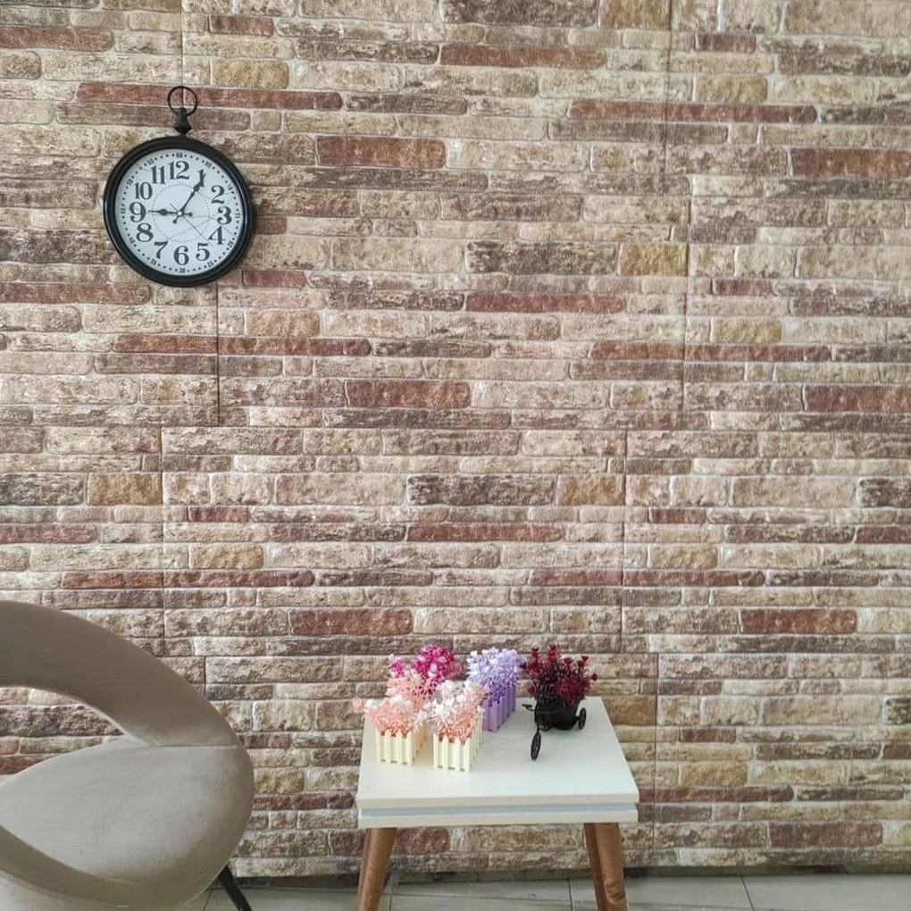 Pannelli Murali 3d Con Design A Mattoni Multicolore 10 Pz Eps /