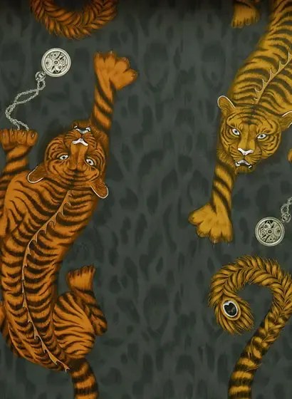 Clarke & Clarke Carta da parati Tigris - Flame