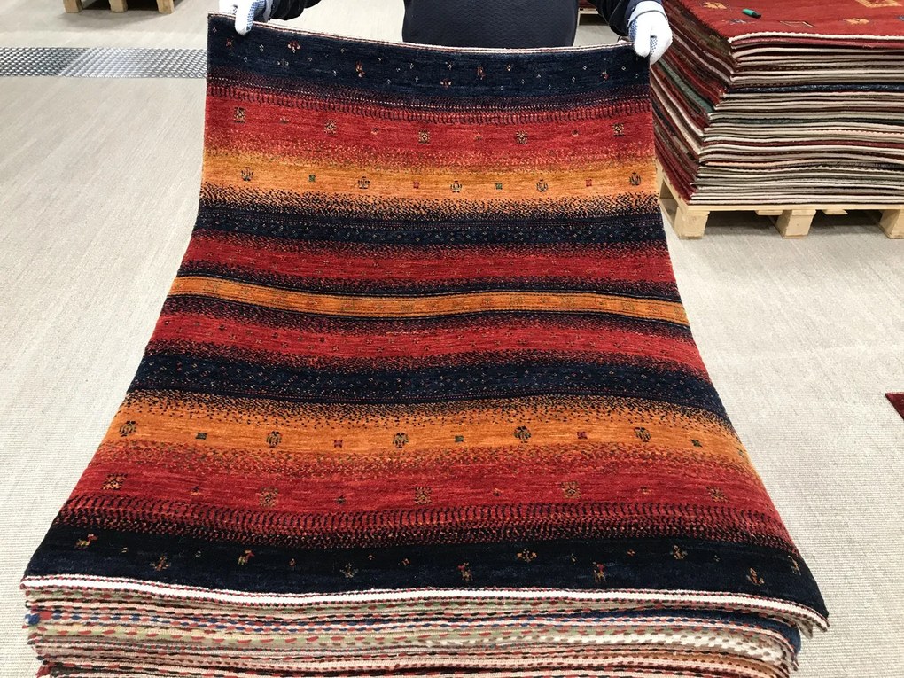 Loribaft Tappeto 80 x 120 Rosso (Iran) Annodato A Mano