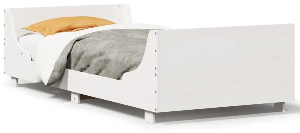 Letto senza materasso bianco 90x200 cm legno massello di pino