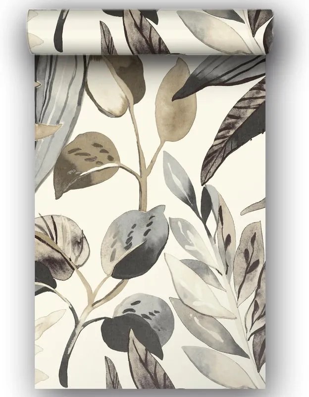Fotomurale Giungla, beige e grigio