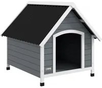Cuccia per Cani Grandi da Esterno Pavimento Rimovibile 84x99x87 cm in Legno Grigio