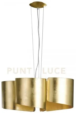 Lampadario a sospensione imagine oro 5 luci attacco e27 63x120cm ve...