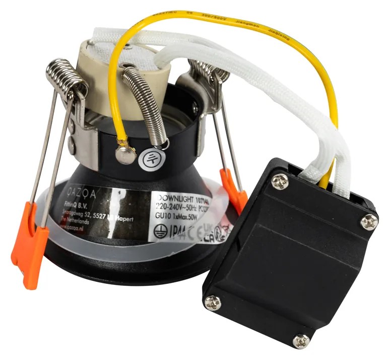 Set di 12 faretti da incasso moderni neri GU10 35 mm IP44 - Dept