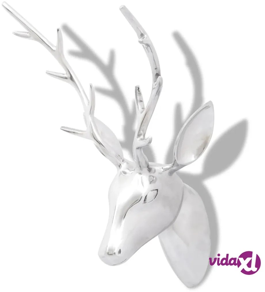 vidaXL Decorazione da parete Testa cervo colore argento 61 cm
