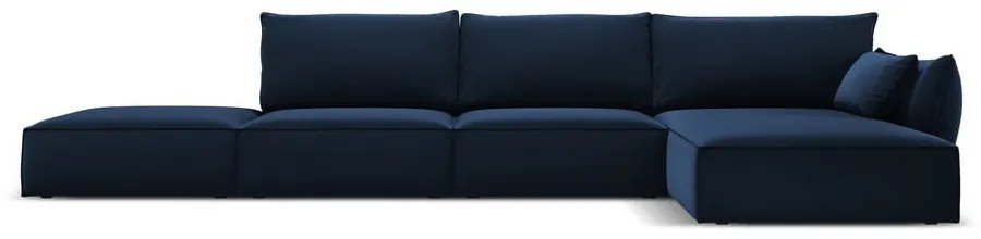 Divano angolare blu scuro (con penisola a destra/con chaise lounge) con rivestimento in velluto Vanda – Mazzini Sofas