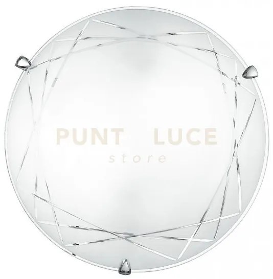 Plafoniera paradise bianca 3 luci attacco e27 40x40x9,4cm in vetro ...