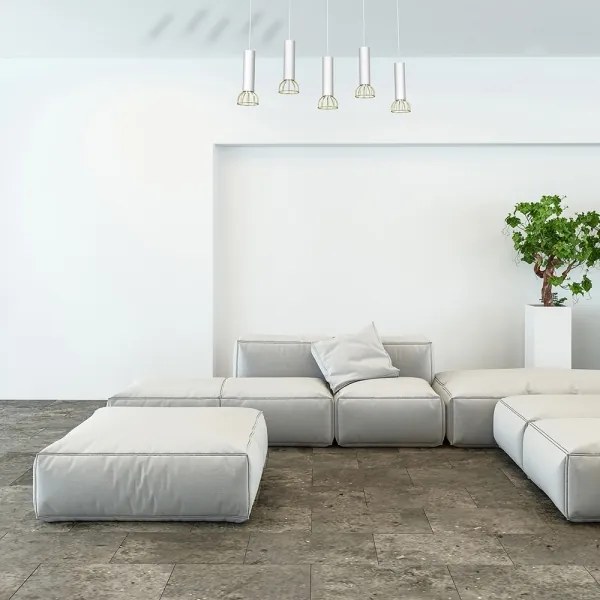 Lampadario su corda DANTE 5xGU10/25W/230V bianco/oro