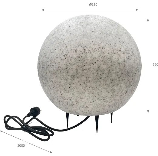 Lampada da esterno LUMISTONE 1xE27/15W/230V IP65 Ø 38 cm