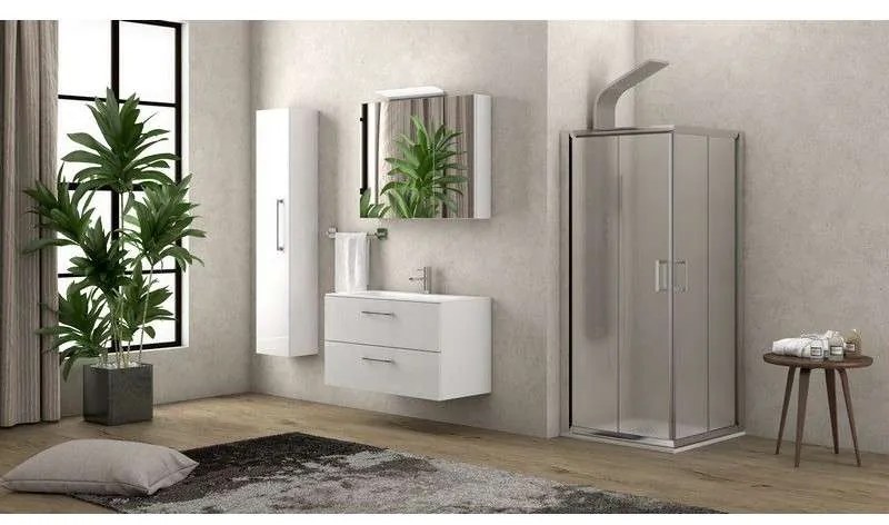 Kamalu - box doccia 80x70 altezza 180cm vetro opaco k410