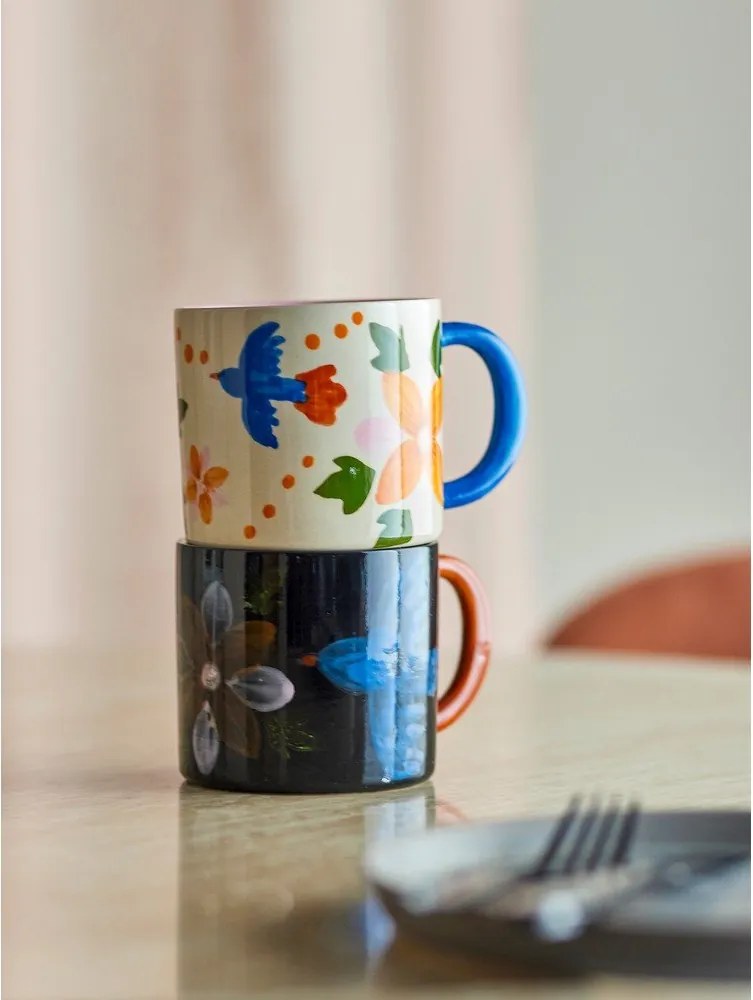 Tazze in set nere/beige in ceramica 2 pz 300 ml Maricala – Bloomingville