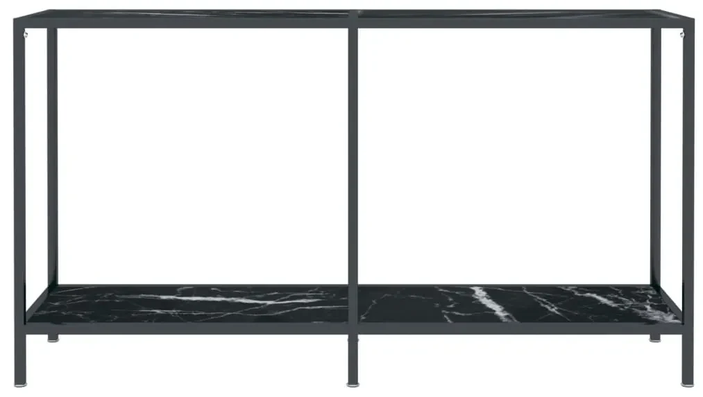 Tavolo consolle nero 140x35x75,5 cm in vetro temperato