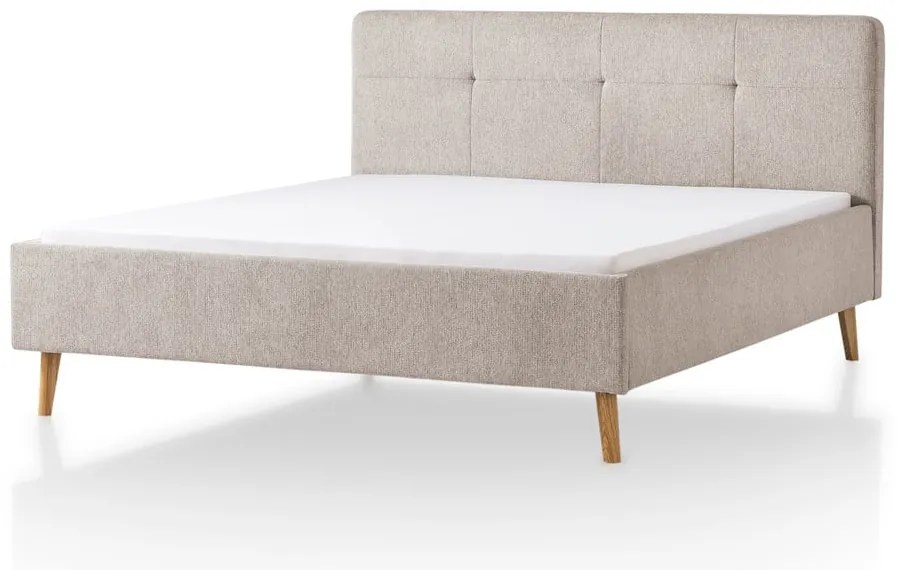 Letto matrimoniale imbottito grigio/marrone rete non inclusa 180x200 cm Smart – Meise Möbel