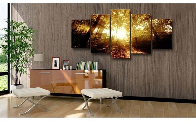 Quadro Foresta autunnale  Colore Marrone, Dimensioni e Misure 100x50