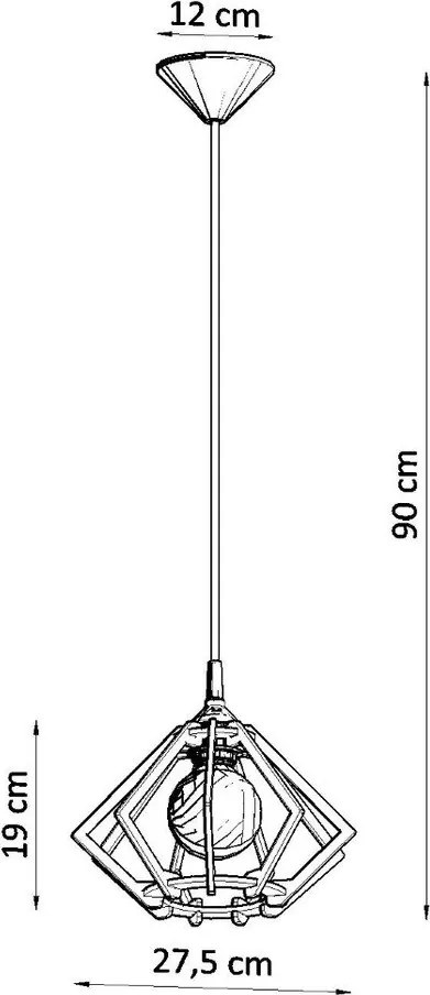 Lampada a sospensione in colore naturale con paralume in legno ø 27,5 cm Toranja - Sollux