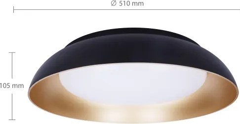 Brilagi-LED Plafoniera dimmerabile ALVA LED/48W/230V 3000-6500K Ø 51 cm nero + telecomando