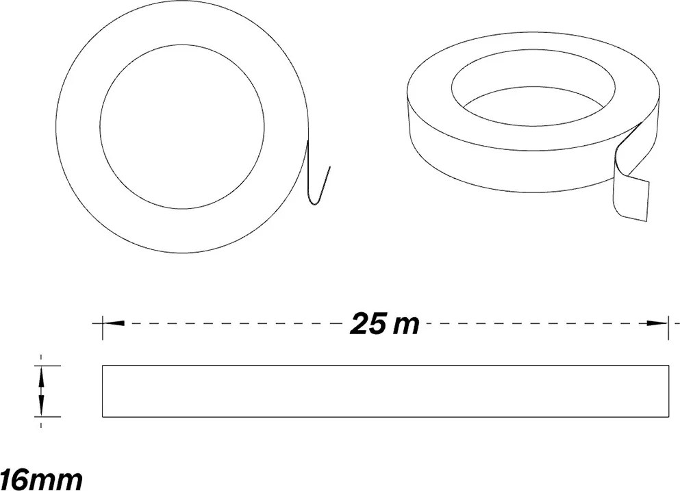 Profilo Sospeso STARLINE Nero 25m per strisce LED con Banda e fissaggio Variante Lunghezza 25 Metri