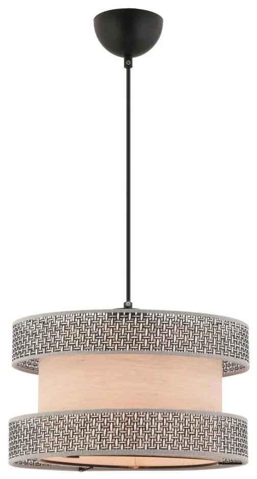 Lampadario su cavo HALO 1xE27/60W/230V beige/grigio