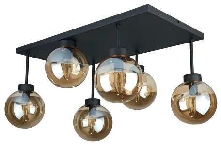 Lampadario a plafone DEA 6xE14/60W/230V nero/fumé beige