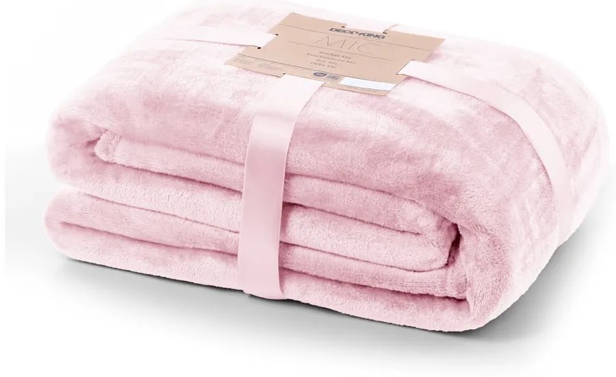 Coperta in microfibra rosa chiaro Decoking , 150 x 200 cm Mic - DecoKing