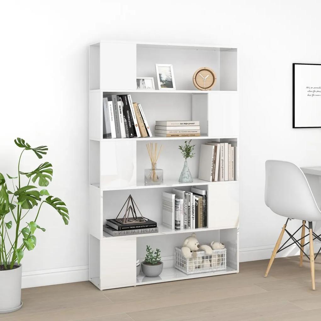 Libreria/divisorio bianco lucido in legno multistrato