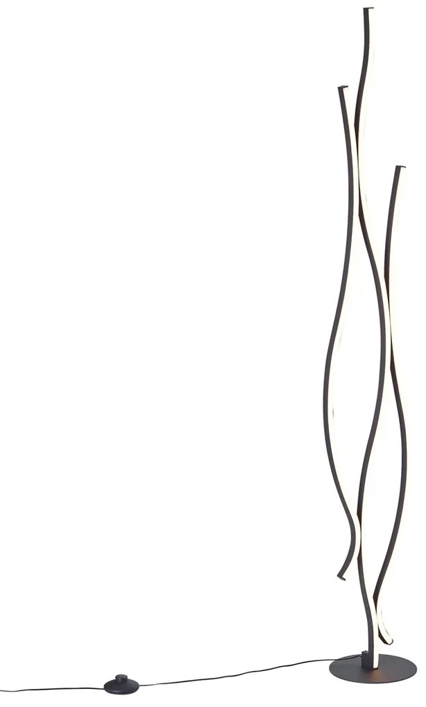 Lampada da terra di design nera con LED dimmerabile - Ying