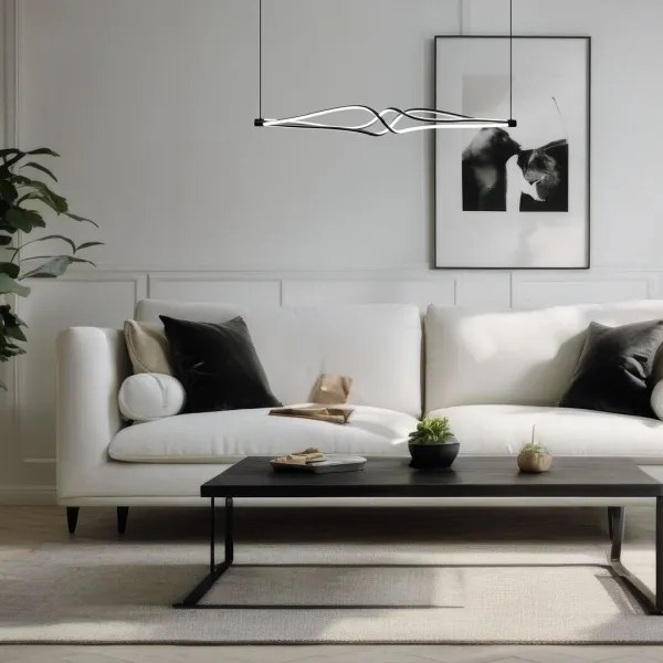 Lampadario LED a sospensione con filo TWISTER LED/56W/230V nero