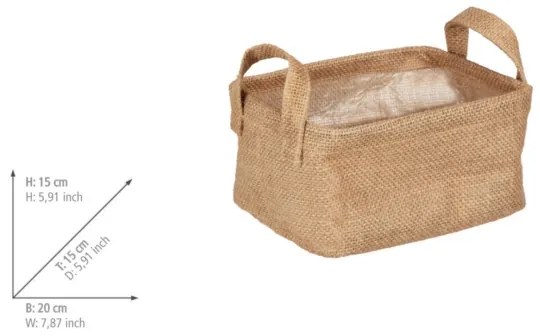 WENKO 64470100 - Cestino JUNA 20x15 cm marrone