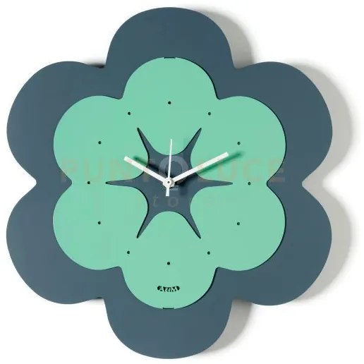 Orologio a forma di fiore florindo petrolio ,verde acqua in ferro 35cm
