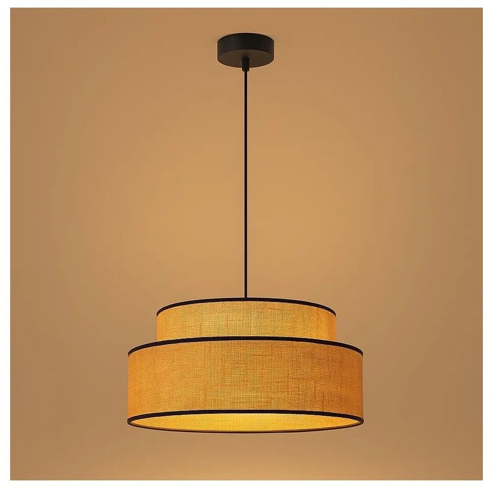 Lampadario a sospensione con filo BOHO 1xE27/60W/230V diametro 40 cm beige