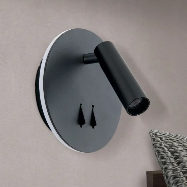 Orion WA 2-1467 - Luce Spot da parete a LED LENNY LED/6W/230V + LED/3W nero