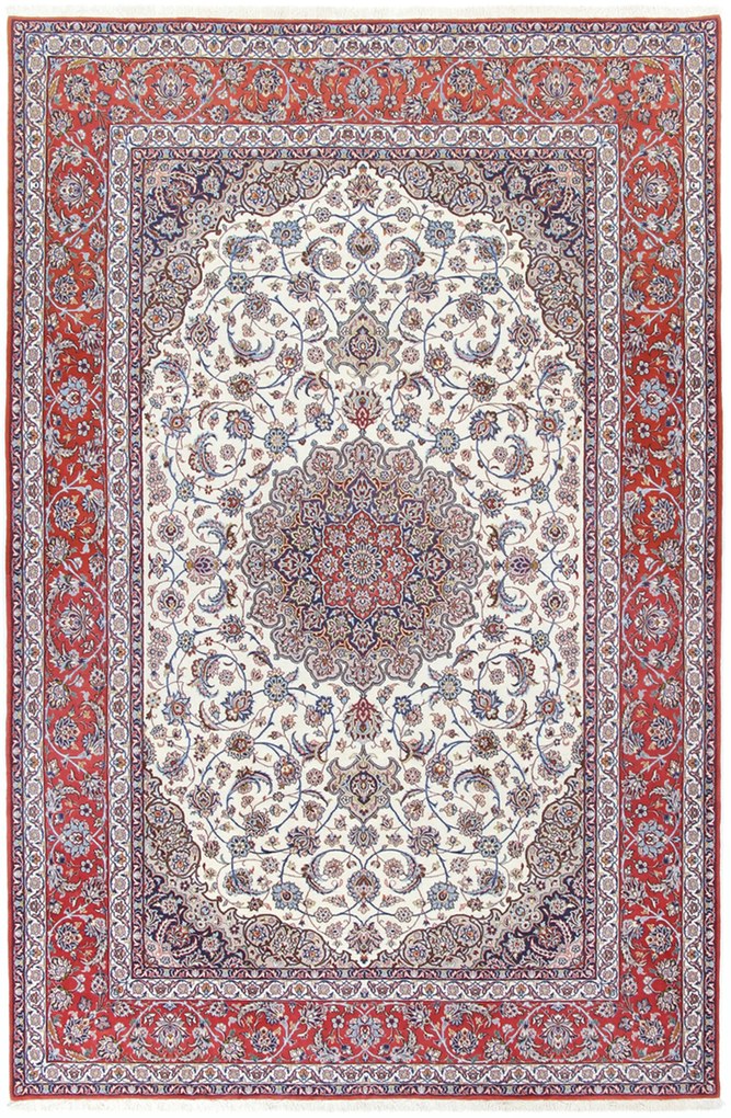 Isfahan Tappeto 310 x 200 (Iran) Annodato A Mano