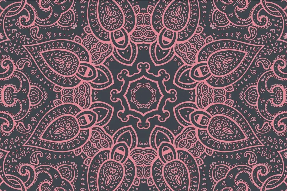 Carta da parati – Mandala con tocco indiano in rosa