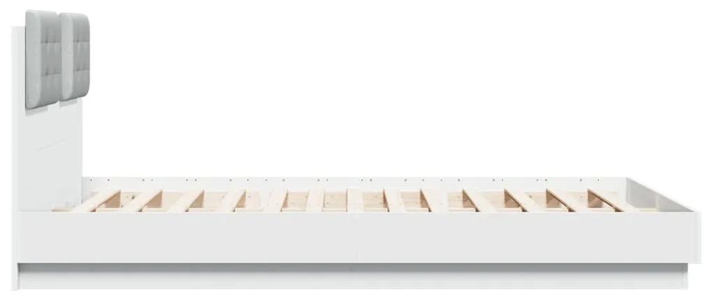 Giroletto con Testiera Bianco 150x200 cm in Legno Multistrato