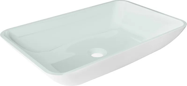 Mexen Megan lavabo da appoggio in vetro 56 x 36 cm, bianco - 24135630