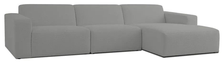 Divano angolare grigio in tessuto bouclé (angolo destro) Roxy - Scandic