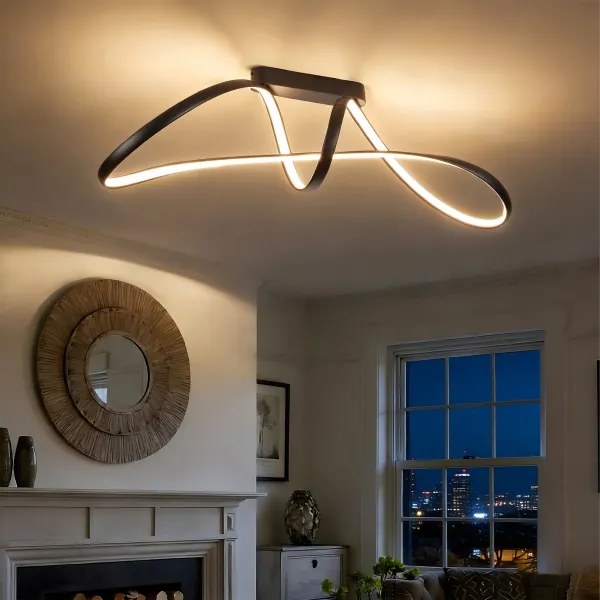 Brilagi-LED Plafoniera dimmerabile TWISTER LED/60W/230V 3000-6000K nero + telecomando