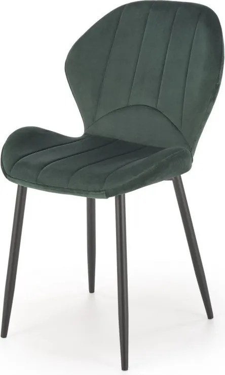 Sedia K538 in velluto verde scuro H85 cm