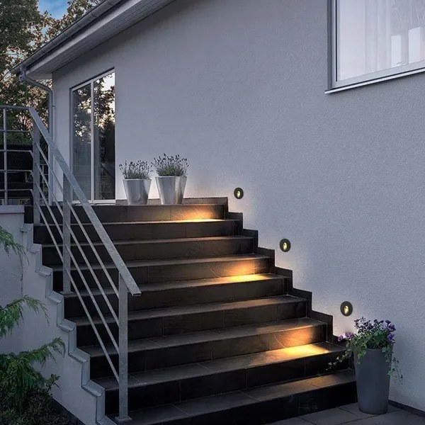 Brilagi - LED lampada da incasso per esterni STAIRDOT LED/2W/230V, nero, IP65, rotonda