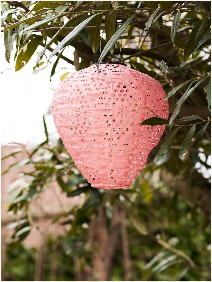 Lanterna a LED rosa con alimentazione a pannelli solari da esterno (altezza totale 30 cm) Greatham – House Nordic