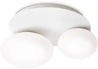 Plafoniera Contemporanea Ninfea Metallo Bianco 2 Luci Gx53 9W 3000K Luce Calda