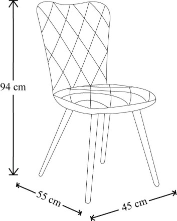 Sedia Poltroncina in ecopelle con impunture a rombi e bordino LENA Tortora Set da 2