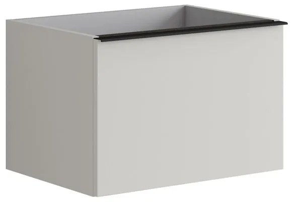 Mobile da bagno sotto lavabo Pixel plain laccato opaco grigio pastello e maniglia in alluminio nero L 60 x H 40 x P 45.5 cm 2 cassetti, lavabo non incluso