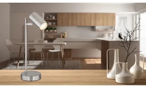 Globo 57910T - Lampada da tavolo ROBBY 1xGU10/5W/230V cromo opaco