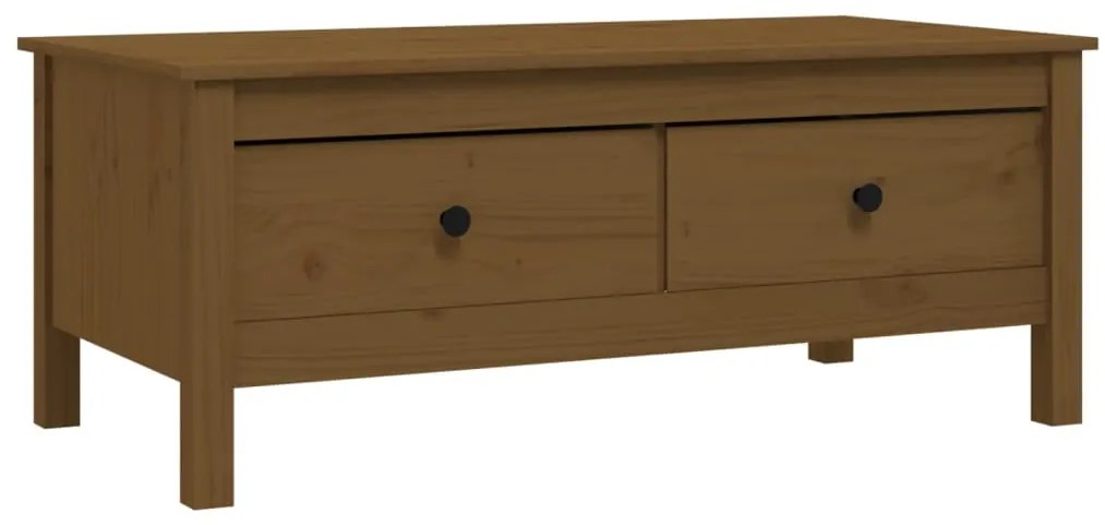 Tavolino da salotto miele 100x50x40 cm legno massello di pino